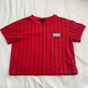 Red striped crop top